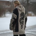Men's Retro Viking Tribal Dragon Celtic Knot Art Hooded Cardigan artswardrobe
