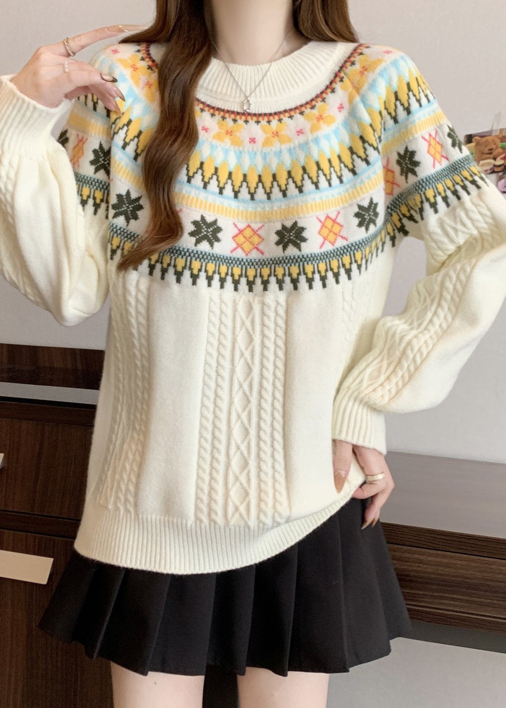 A Vintage Style Pullover with Delicate Timeless Details
