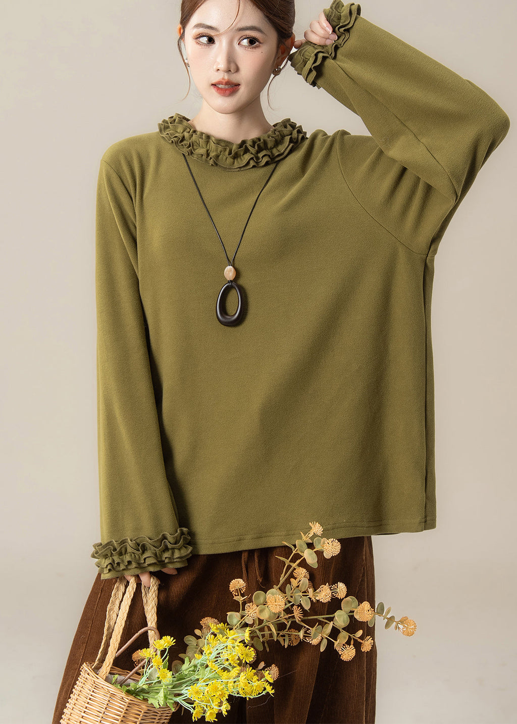 A Vintage Style Pants with Delicate Timeless Details
